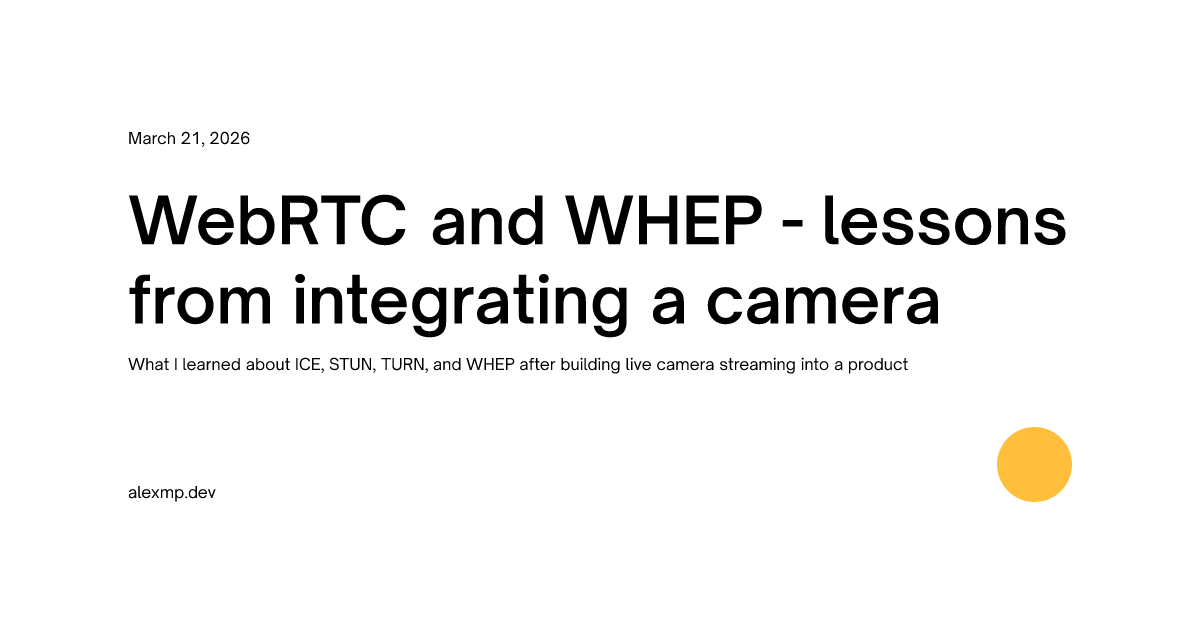 WebRTC and WHEP - lessons from integrating a camera